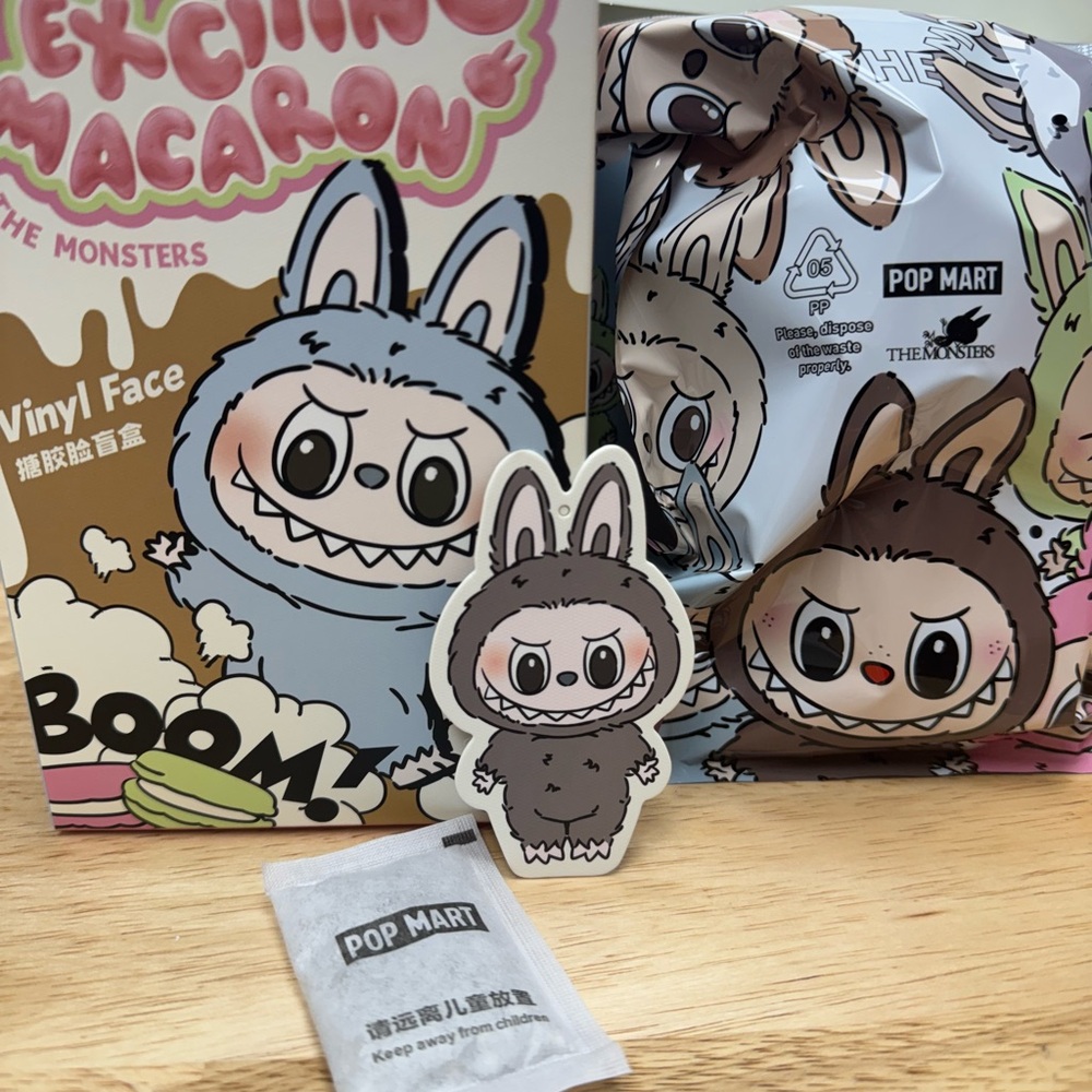 Sesame Bean AUTHENTIC Pop Mart Labubu the monsters Exciting Macaron Vinyl Face